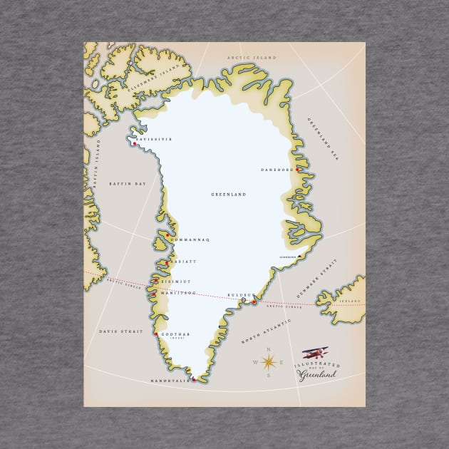 Illustrated Map of Greenland by nickemporium1